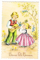 BONNE FETE MAMAN _ 4 Cartes _ Enfants Avec Des Fleurs _ Guitare _ Chien _ Oies - Fête Des Mères