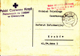 POLAND 1947 Postcard Red Cross - Brieven En Documenten