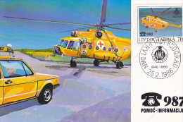 YU75  --  YUGOSLAVIA  --  CARTE MAXIMUM + FDC ( PRVI DAN )  --    40 YEAR AMSJ  -  AUTOMOBILE ASSOCIATION OF YUGOSLAVIA - Maximum Cards