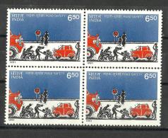 INDIA, 1991, International Conference On Traffic Safety, New Delhi, Block Of 4,  MNH, (**) - Unused Stamps