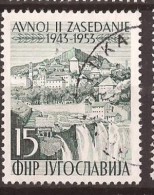 1953 X  735-37   JUGOSLAVIJA  TITO II SITZUNG AVNOJ BOSNIA CASCADE JAJCE USED - Usados