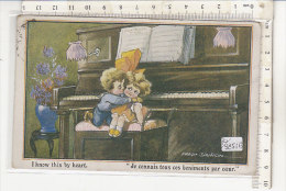 PO9851# ILLUSTRATORE FRED SPURGIN - BAMBINI COPPIE INNAMORATI -  PIANOFORTE - MUSICA  VG - Spurgin, Fred