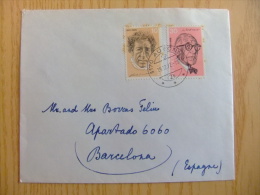 SUIZA SUISSE  CARTA  CIRCULADA EL  19 - 12 - 1972   DE AUBONNE - BARCELONA    Yvert Nº 909 + 911 - Covers & Documents