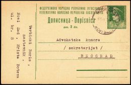 Yugoslavia 1949, Postal Stationery Novi Sad To Beograd - Cartas & Documentos