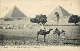 Egypte - Ref A286- Pyramides  De Kheops Et Kheptren  - Carte Bon Etat   - - Piramiden