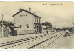 Carte Postale Ancienne Lambesc - Perspective De La Gare - Chemin De Fer - Lambesc