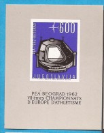 1962  X  BF-9  JUGOSLAVIJA SPORT EUROPEISCHE LEICHTATLETIK MAISTERSCHAFTEN EUROPA  BLOK  MNH - Unused Stamps