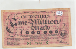 Billets - B862-  Allemagne   - Gutschein  Annaberg Ein Million Mark 1923 ( Type, Nature, Valeur, état... Voir 2scans) - Zwischenscheine - Schatzanweisungen