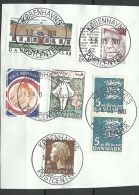 DENMARK Dänemark Danmark Cover Cut Out With Stamps + Nice Cancels - Usati