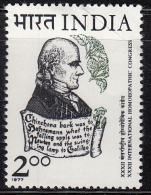 India MNH 1977, Homeopathic Congress, Dr Samuel Hahnemann Of Germay, Health, Medicine, (as Scan) - Unused Stamps