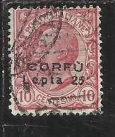 CORFU´ 1923 SOPRASTAMPATO D´ITALIA ITALY OVERPRINTED SURCHARGE 25 LEPTA SU 10 CENT. USED - Corfou