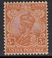 British India MH 1911, King George V, 3as Single Star, - 1911-35  George V