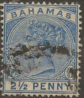 BAHAMAS 1884 2 1/2d Blue QV SG 51 U YL141 - 1859-1963 Crown Colony