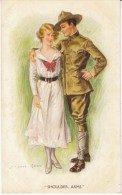 Archie Gunn WWI Series 'Shoulder Arms' Soldier With Woman, Romance, C1910s Vintage Postcard - Gunn
