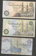 Central BANK Of EGYPT - 25 & 50 Piastres (Lot Of 3 Banknotes) - Aegypten