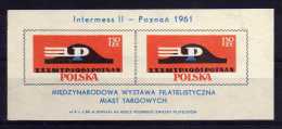 Poland - 1961 - "Intermess II" Stamp Exhibition Miniature Sheet - MNH - Ongebruikt