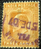 India 1902 King Edward VII 3a - Used - 1902-11  Edward VII