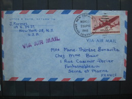 Timbres Etats-Unis : Poste Aérienne Sur Enveloppe 1946 - 2a. 1941-1960 Gebraucht