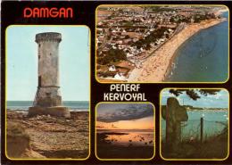 DAMGAN-KERVOYAL- PENERF : La Tour Des Anglais, La Plage Et Le Port - Damgan