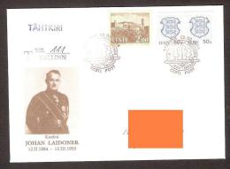 Militaria WW1 1994 Estonia Postmark "R" General Laidoner On Souvenir Cover Gone Post REGISTERED - WO1