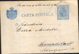 Romania-Postal Stationery  Postcard 1896 With Stamp "ear Of Wheat",circulated To Sibiu - Lettres & Documents