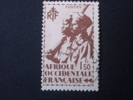 A . O . F .   ( O )    De  1945    "   Tirailleur Sénégalais Et Cavalier Maure  "      N° 13       1 Val . - Used Stamps