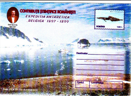 ANTARCTIC EXPEDITION, BELGICA SHIP, 4X COVERS STATIONERY, ENTIERE POSTAUX, 1999, ROMANIA - Storia Postale