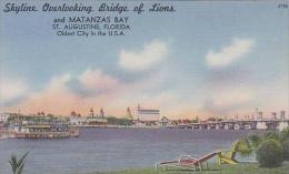 Florida St Augustine Skyline Overlooking Bridge Of Lions And Matanzas Bay - St Augustine