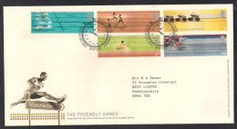 GB 2002 QE2 FDC The Friendly Games Set SHS Pmk. ( L493 ) - 2001-2010 Dezimalausgaben