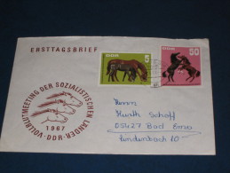 Brief Cover DDR Deutschland 1967 Vollblutmeeting Pferdezucht Pferd Horse Pony Stute Hengst - Briefe U. Dokumente