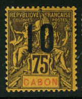 French:Gabon SG75a 1912 10c On 75c Fresh MLH - Autres & Non Classés