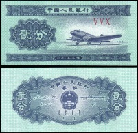 China 1953 2 Fen Air Plane Banknotes Uncirculated UNC - Sonstige & Ohne Zuordnung