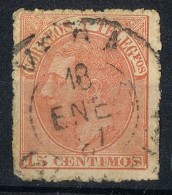 Sello 15 Cts Alfonso XII 1882, Fechador Trebol VERA (Almeria), Num 210b º - Oblitérés