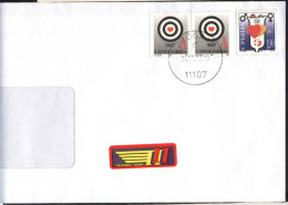 YUGOSLAVIA - JUGOSLAVIA  - REC. LETTER - RED TARGET STAMPS + AIDS TAX - BELGRAD -1999 - RARE - Briefe U. Dokumente