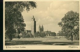 Magdeburg Blick Aus Dem Stadtpark Auf Ausstellungsturm Turm Dom 1939 - Magdeburg