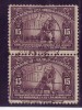 SERBIAN SOLDIER-15 D-PAIR-POSTMARK-OSIJEK-CROATIA-YUGOSLAVIA-1921 - Usati