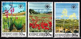 CYPRUS 1970 European Conservation Year Complete Set Vl. 157 / 159 - Gebraucht