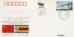 PFTN.WJ-33 CHINA-Zimbabwe DIPLOMATIC COMM.COVER - Cartas & Documentos