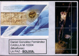 Argentina 2012 BF132 Bicentenario Del Pabellón Nacional Con Complemento Murciélagos. Circulado A Bolivia. 2 Scan - Brieven En Documenten