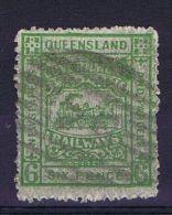 Australia: Queensland: Railways Newspaper Parcel Stamp Used 6p. - Gebruikt