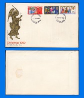 GB 1969-0008, Christmas FDC, London W. C. Postmark - 1952-1971 Dezimalausgaben (Vorläufer)