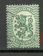FINLAND FINNLAND 1921 Arms 40 P Swifted Perforation Cutting Into Design O - Errors, Freaks & Oddities (EFO)