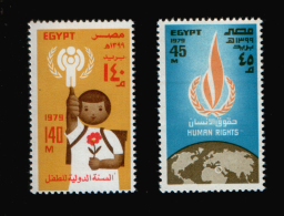 EGYPT / 1979 / UN / UN'S DAY / IYC / INTL. YEAR OF THE CHILD / FLOWER / HUMAN RIGHTS / GLOBE / MNH / VF - Unused Stamps