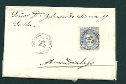 Spain 1871 EDIFIL 107 Almendralejo Badajoz - Covers & Documents