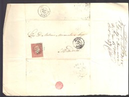 ESPAGNE 1858  4 C  Obl. S/Lettre Entiére Pour  Gijon/Madrid - Storia Postale