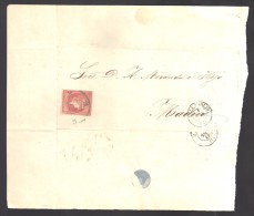 ESPAGNE 1858  4 C  Obl. S/Lettre Entiére Pour Valladolid /Madrid - Covers & Documents