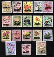 Congo**Fleurs-Orchidées-Flowers -Orchids-1960-Surchargés-Overprinted-Bloemen-Opdrukken-Blume - Autres & Non Classés