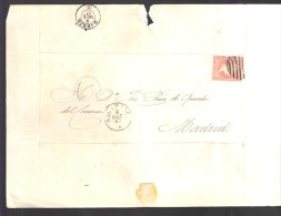 ESPAGNE 1857  4 C  Obl. S/Lettre Entiére Pour Salamanca /Madrid - Storia Postale