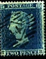 GREAT BRITAIN - 1854  2 D. DEEP BLUE Perf. 16  WMK SMALL CROWN FINE USED - Oblitérés