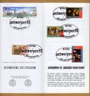 Feuillet Poste FDC Antwerpen 93 2495 à 2499 - 1991-2000